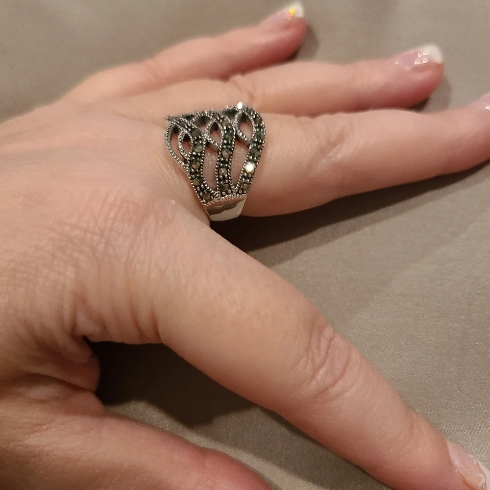 Marcasite Sterling silver ring